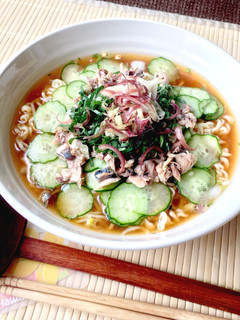 さば缶ときゅうりで☆冷や汁ラーメン!-レシピのメイン写真