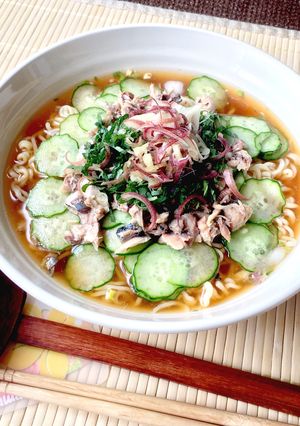 さば缶ときゅうりで☆冷や汁ラーメン！-レシピのメイン写真