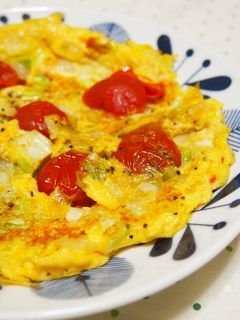 野菜たっぷり♪プチトマトのオムレツ♪-レシピのメイン写真