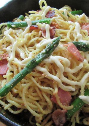 簡単！たらこマヨ焼きそば　アスパラガスと-レシピのメイン写真