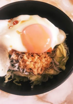 大葉でさっぱり！しらす納豆目玉焼き丼☆-レシピのメイン写真