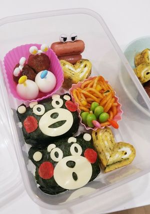 初心者でも簡単。くまモンのキャラ弁！-レシピのメイン写真