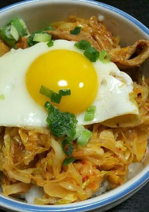 キムチチーズと豚のキャベツ丼-レシピのメイン写真
