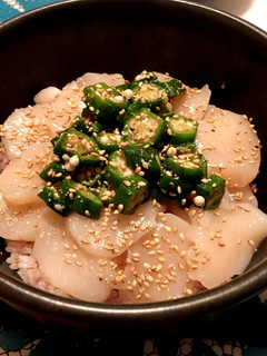 【簡単】ホタテとオクラの海鮮丼-レシピのメイン写真