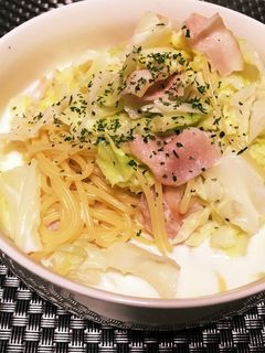 【男飯】キャベツとベーコンのスープパスタ-レシピのメイン写真