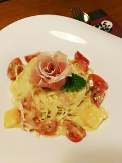 生ハムとマンゴーの冷製パスタ-レシピのメイン写真