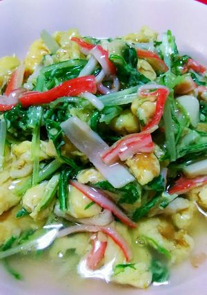水菜とカニカマで､フーヨーハイ風-レシピのメイン写真