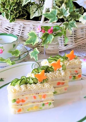 父の日＊ポテトサラダのサンドイッチケーキ-レシピのメイン写真