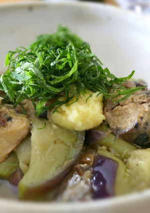 速攻！さば水煮缶(さば缶)となすの炒め煮-レシピのメイン写真