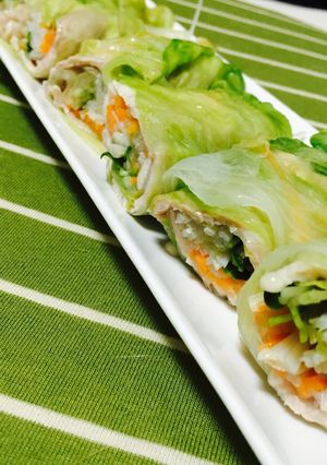 野菜たっぷりヘルシー♪レタス巻きしゃぶ♪-レシピのメイン写真