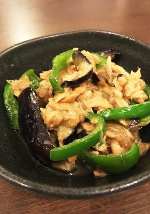 茄子とピーマンのツナ味噌炒め-レシピのメイン写真
