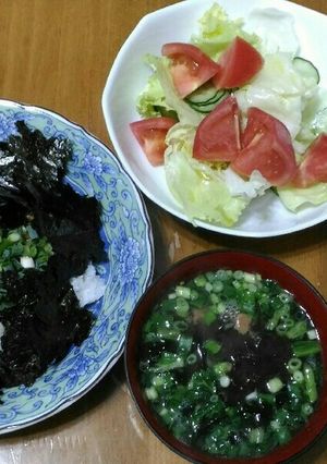 オリーブオイル一回し　納豆-メカブご飯-レシピのメイン写真