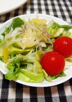 【龍愛】葉野菜サラダ（和風ドレッシング）-レシピのメイン写真