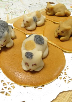 【かわいい】猫の練り切り（どら焼き）♪-レシピのメイン写真