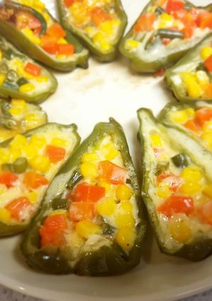 こどもも大好き！ピーマンチーズ焼き-レシピのメイン写真