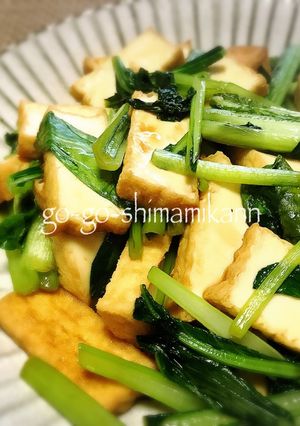 厚揚げと小松菜のオイスターソース炒め-レシピのメイン写真