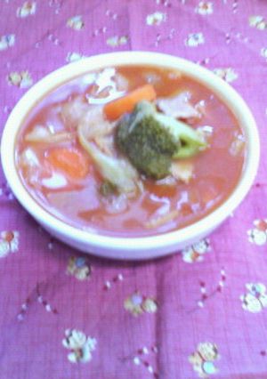 半端野菜でピリ辛トマトスープ-レシピのメイン写真