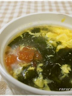在庫品で☆トマトとわかめのかきたまスープ-レシピのメイン写真