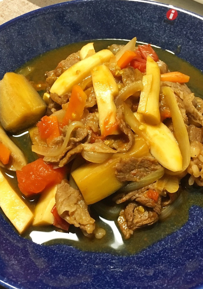 夏野菜と牛肉のトマト炒め-レシピのメイン写真