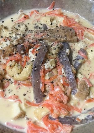 人参を麺に！【キャロッボナーラ】-レシピのメイン写真