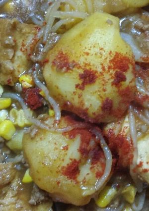 じゃがいも挽き肉コーンの煮物、肉じゃが？-レシピのメイン写真