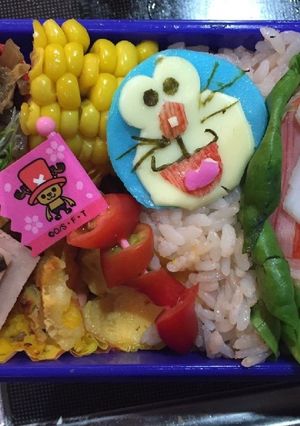 進撃の巨人マイクラドラえもんのキャラ弁-レシピのメイン写真