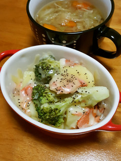 レンジで簡単♥焼き鮭と野菜のグリル風-レシピのメイン写真