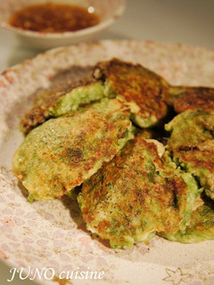牡蠣とアーサ(あおさ)のチヂミ風ポテ焼き-レシピのメイン写真
