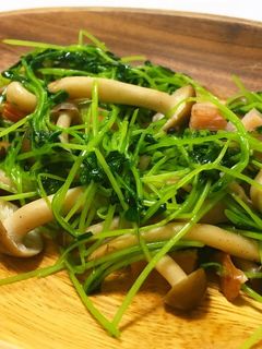 超簡単♬栄養満点豆苗とキノコのバター炒め-レシピのメイン写真