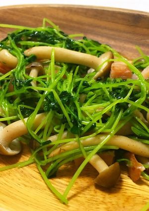 超簡単♬栄養満点豆苗とキノコのバター炒め-レシピのメイン写真