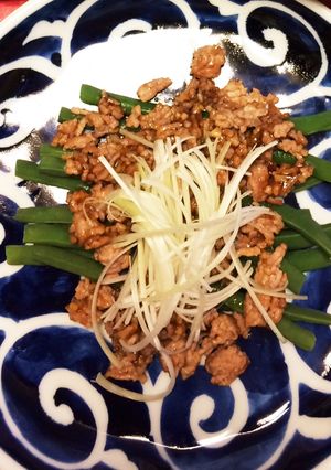 いんげんのピリ辛ひき肉ソースかけ-レシピのメイン写真