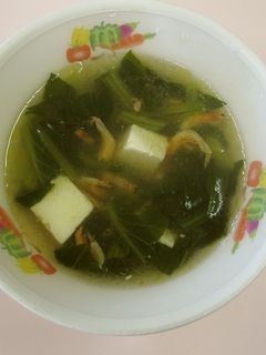 豆腐と小松菜の桜えびスープ ★宇都宮給食-レシピのメイン写真