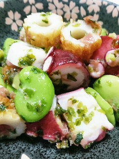 たことそら豆のだし梅和え-レシピのメイン写真
