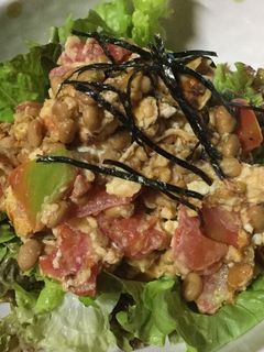 納豆とトマトのオムレツサラダ-レシピのメイン写真