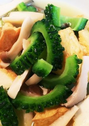 ｺﾞｰﾔ季節到来❤️ｴﾘﾝｷﾞ厚揚げ煮物-レシピのメイン写真