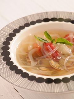 糸寒天入り!あさりとトマトのスープ-レシピのメイン写真