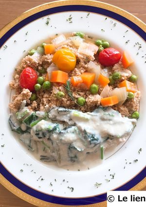 クスクスの野菜２色ソースがけ-レシピのメイン写真