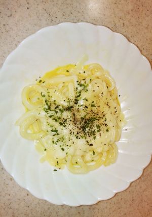 1ディッシュうどんパスタ♡カルボナーラ風-レシピのメイン写真