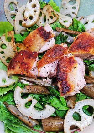 ★チキンと季節の根菜ソテー★パクチー添え-レシピのメイン写真