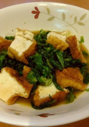 レタスの外葉と 厚揚げ-レシピのメイン写真