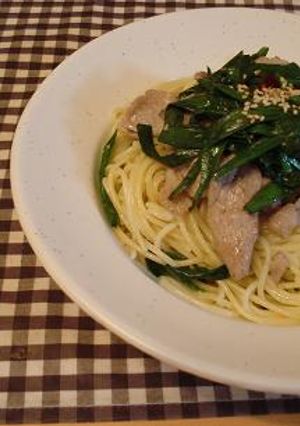 ニラ豚パスタ-レシピのメイン写真