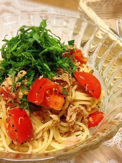 ツナとトマトの冷製パスタ-レシピのメイン写真