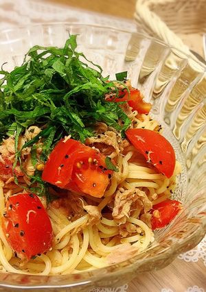 ツナとトマトの冷製パスタ-レシピのメイン写真