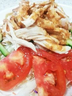 簡単!しゃぶしゃぶのタレで棒棒鶏サラダ♪-レシピのメイン写真