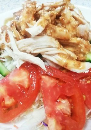 簡単！しゃぶしゃぶのタレで棒棒鶏サラダ♪-レシピのメイン写真