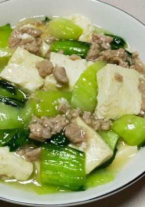 チンゲン菜と豆腐の中華風そぼろあん-レシピのメイン写真