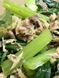 3分!小松菜と鯖の和え物-レシピのメイン写真