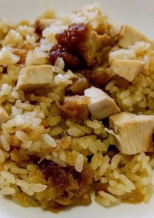 唐揚げ炊き込みご飯簡単めんつゆ2合炊飯器-レシピのメイン写真