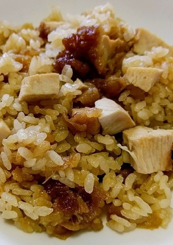 唐揚げ炊き込みご飯簡単めんつゆ2合炊飯器-レシピのメイン写真