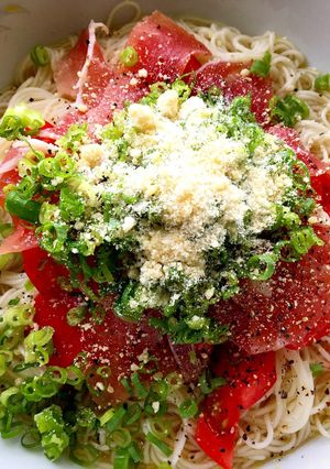 冷製トマトのアレンジそうめん-レシピのメイン写真